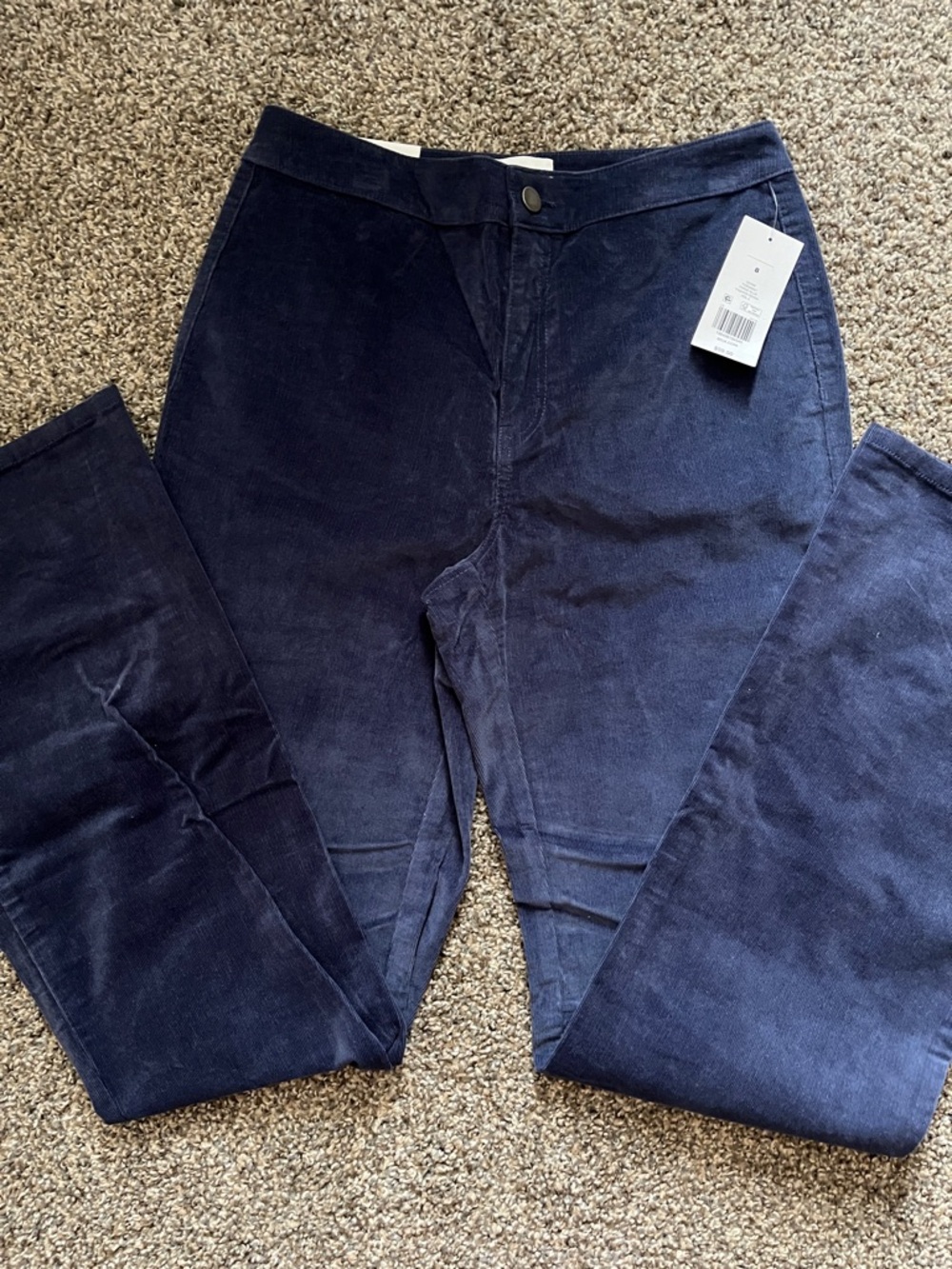 NWT Belk Fashion Denim Corduroy in Frigid Blue, Tapered Leg